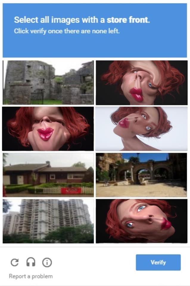 Sophie music video screengrabs as a captcha
